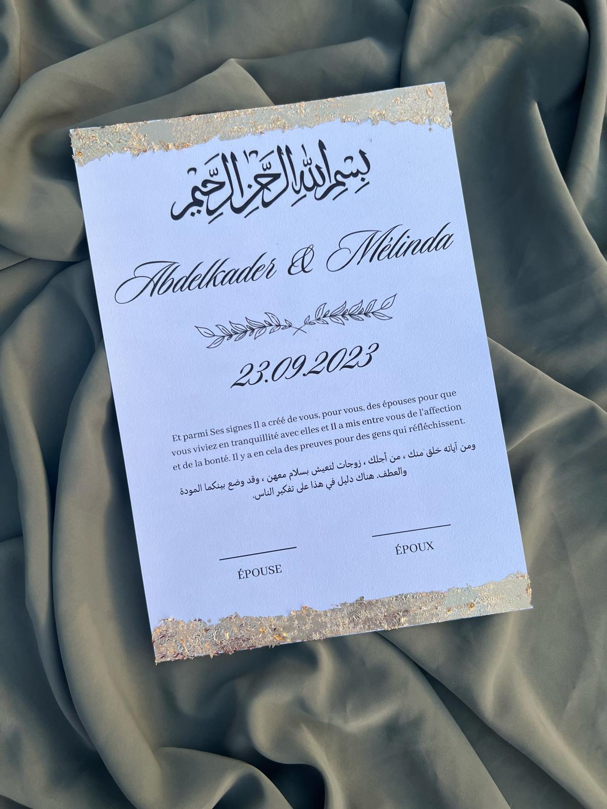 Certificat de mariage - 100% personnalisable